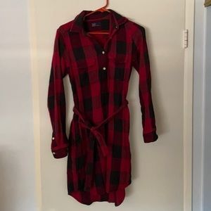 Buffalo Plaid Long Sleeved Dress